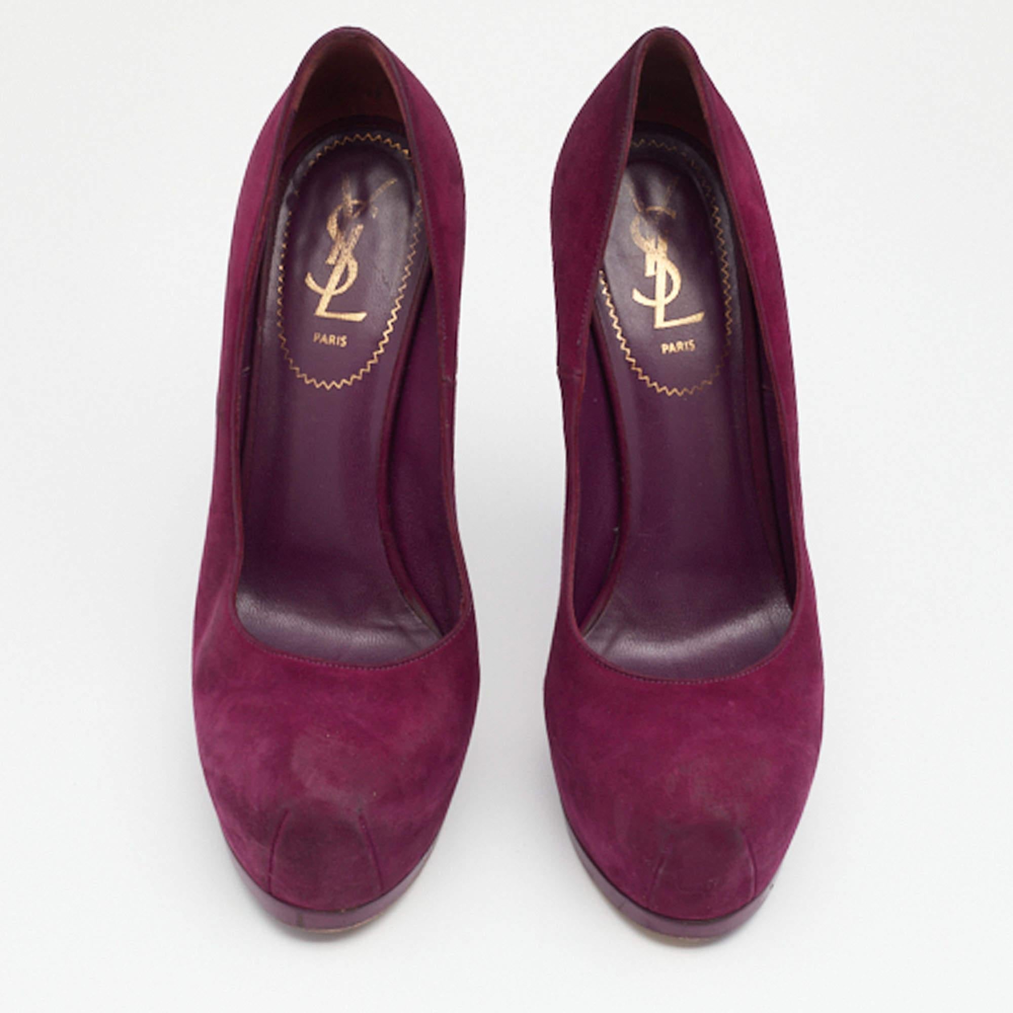 Violet Saint Laurent escarpins Tribtoo en daim violet, taille 38