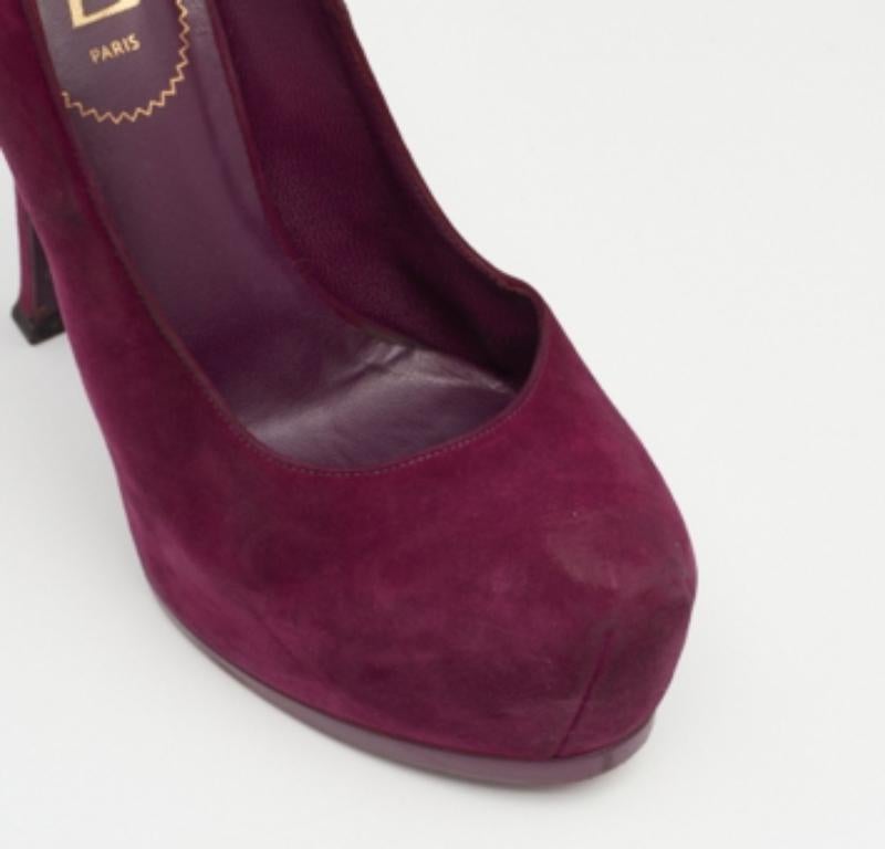 Saint Laurent Purple Suede Tribtoo Pumps Size 38 For Sale 2