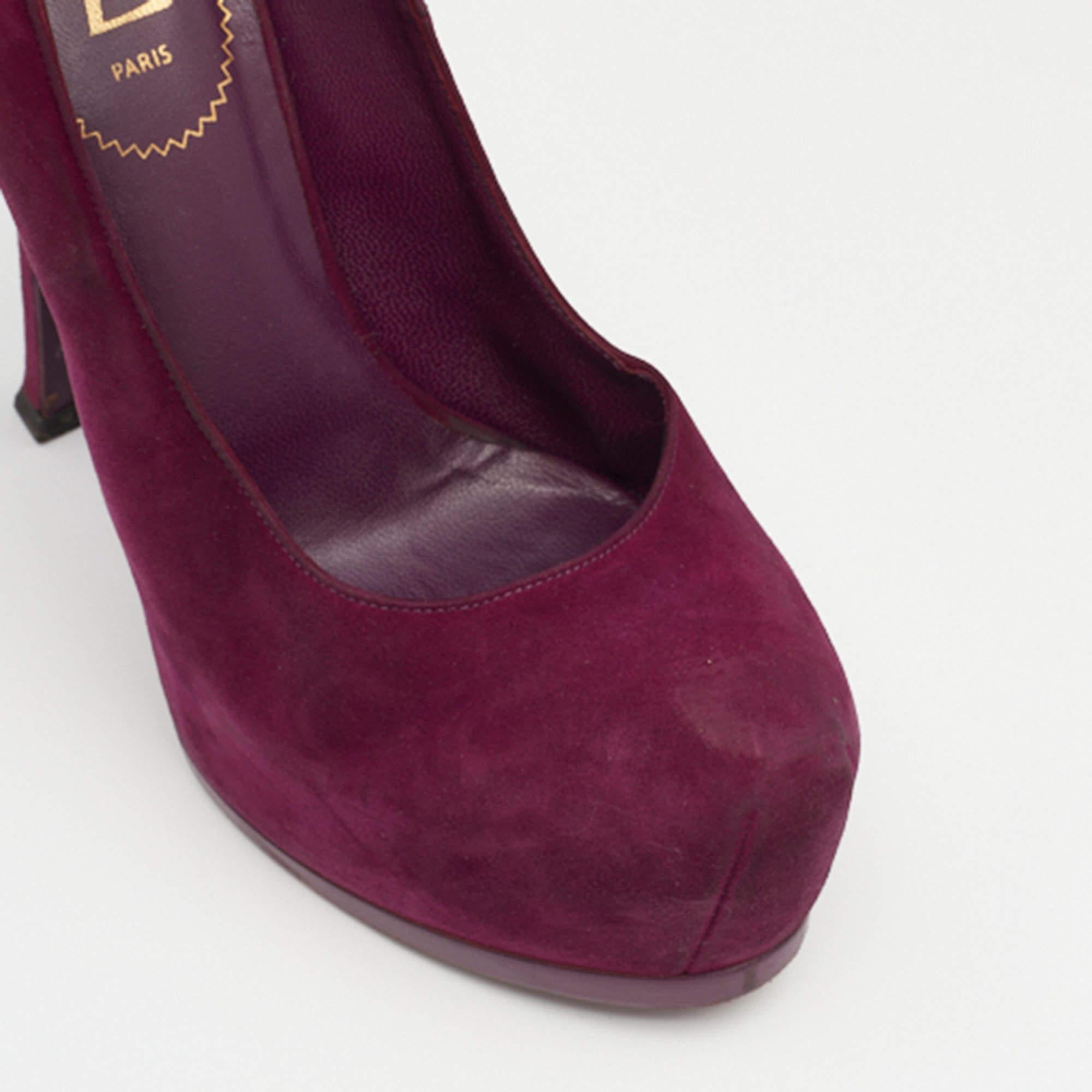 Saint Laurent escarpins Tribtoo en daim violet, taille 38 2