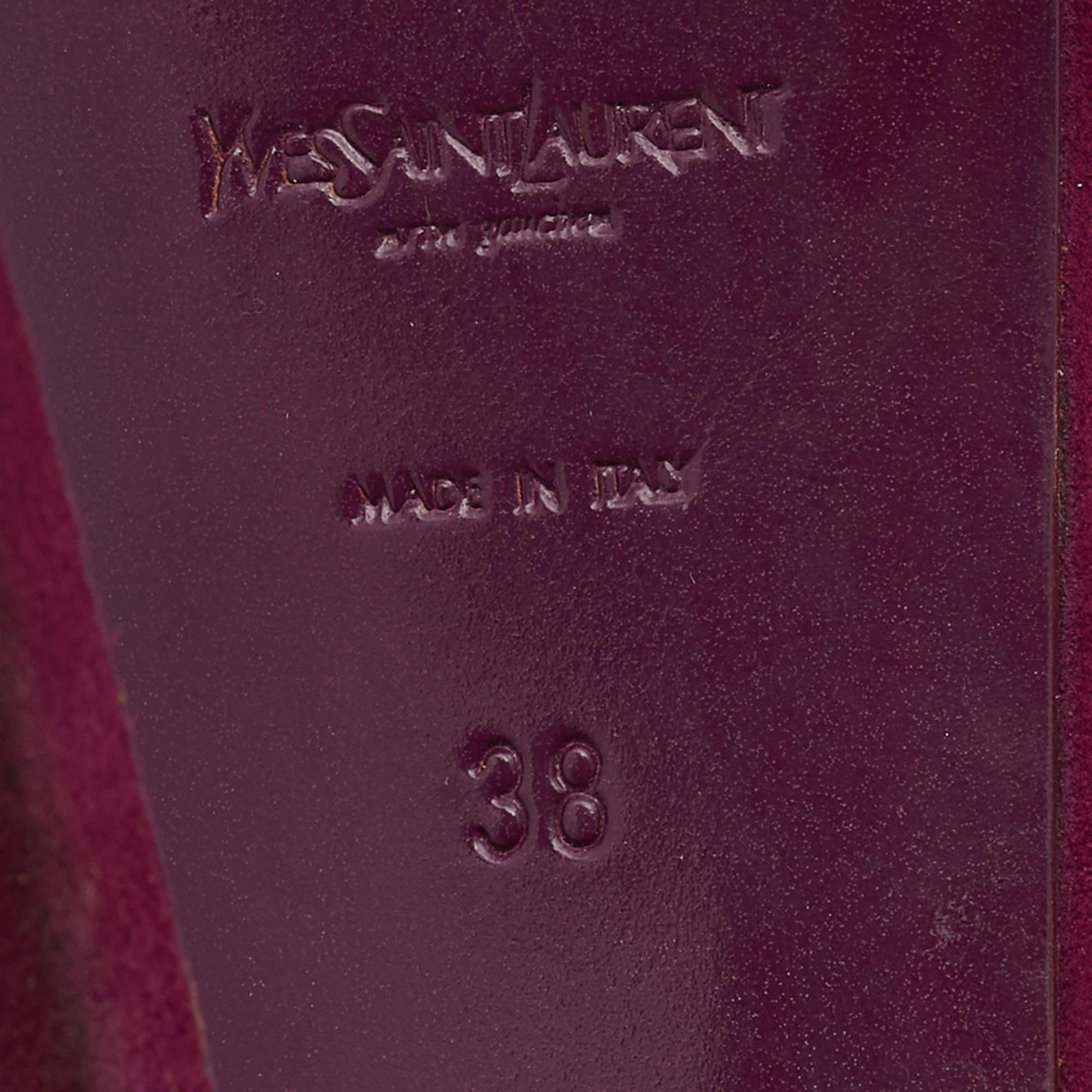 Saint Laurent escarpins Tribtoo en daim violet, taille 38 3