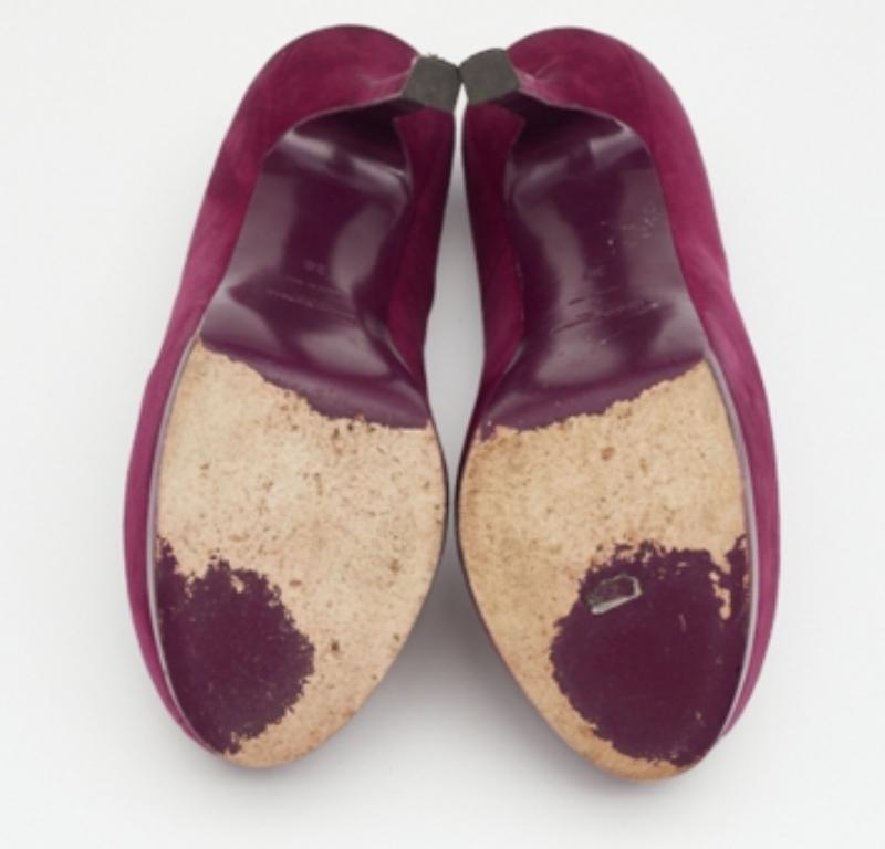 Saint Laurent Purple Suede Tribtoo Pumps Size 38 For Sale 4