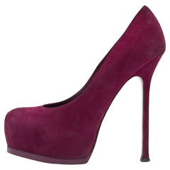 Saint Laurent escarpins Tribtoo en daim violet, taille 38