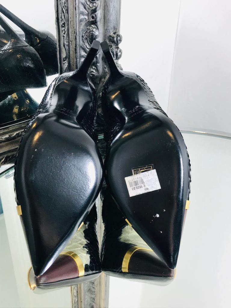 Saint  Laurent Python Ankle Booties. Size 37.5 For Sale 1
