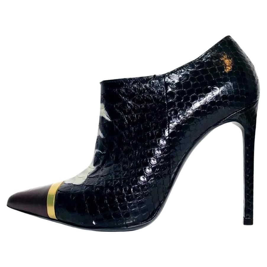 Saint  Laurent Python Ankle Booties. Size 37.5 For Sale