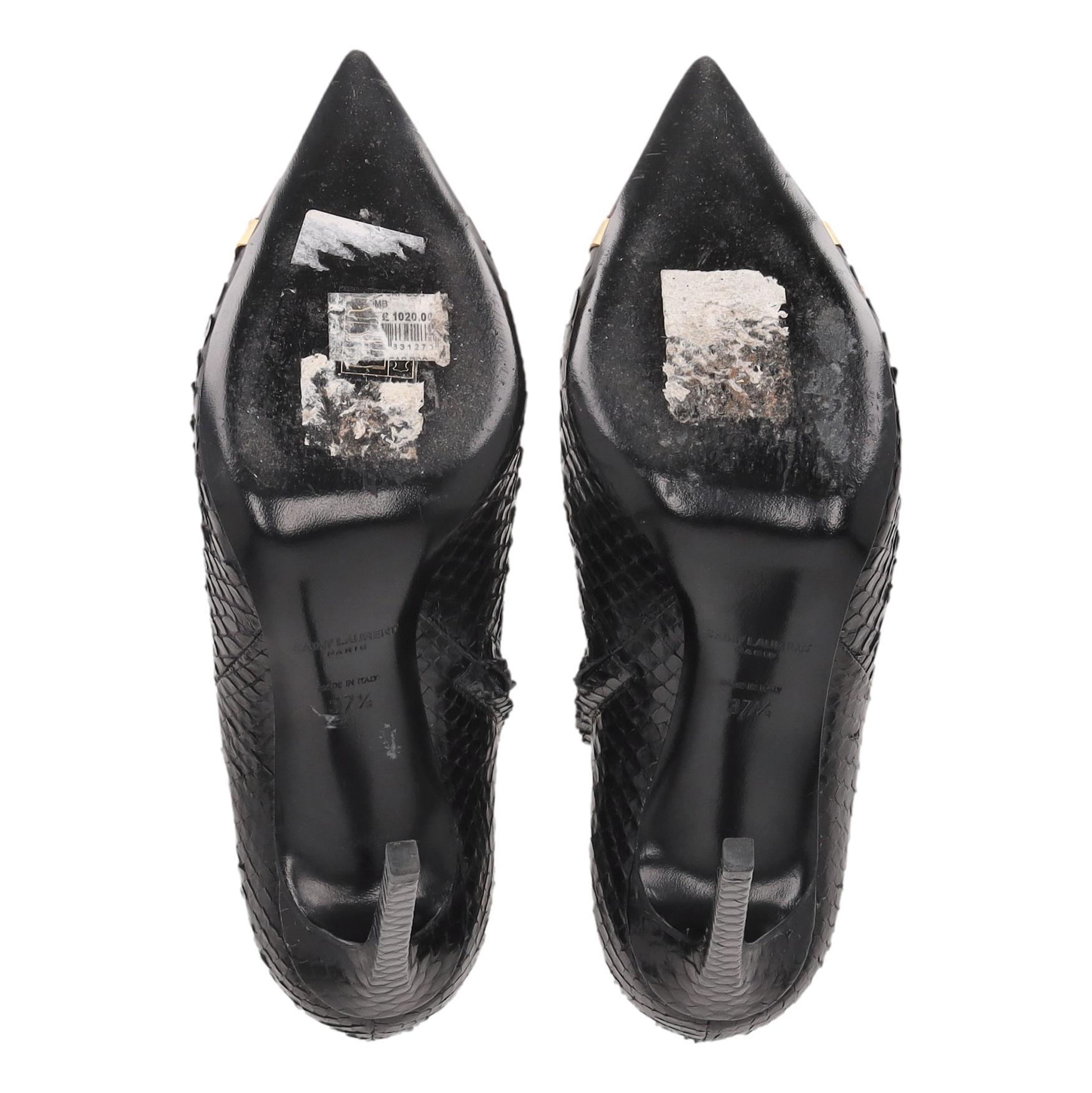 Women's Saint Laurent Python Skin Ankle Boots For Sale
