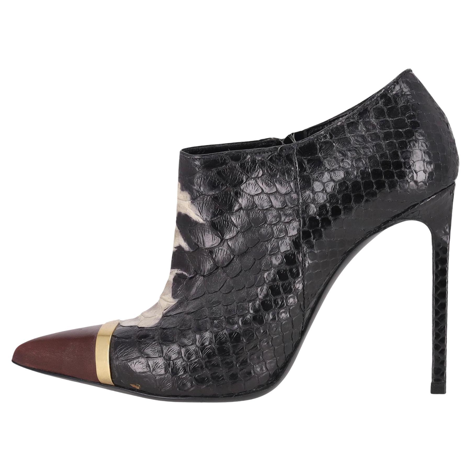 Saint Laurent Python Skin Ankle Boots For Sale
