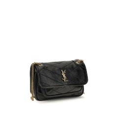 Saint Laurent Quilted Calf Leather Shoulder Bag — Black