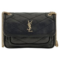 Saint Laurent Quilted Calf Leather Shoulder Bag — Black