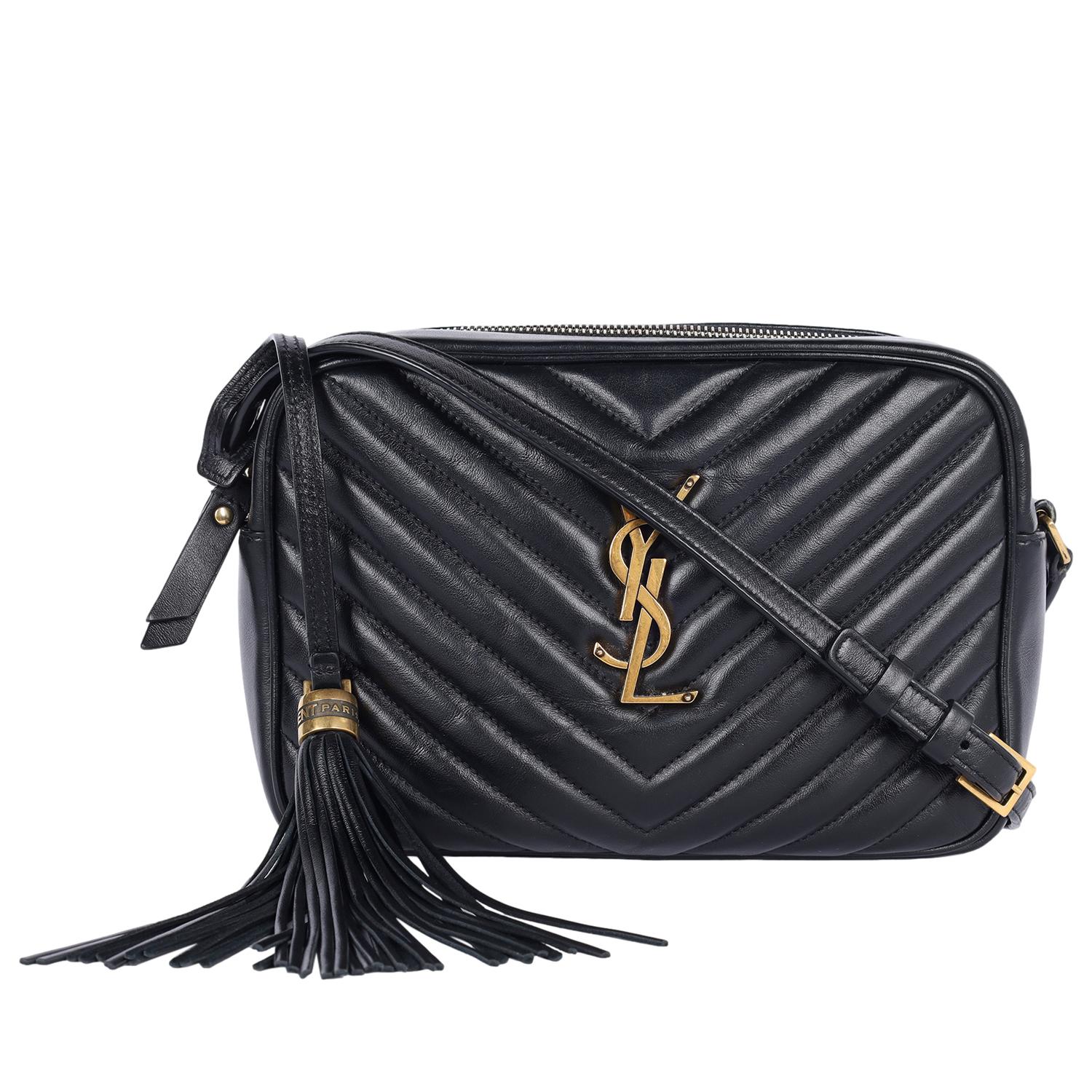Saint Laurent Borsa a tracolla Lou in pelle trapuntata nera In condizioni buone in vendita a Salt Lake Cty, UT
