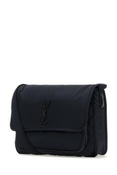 Saint Laurent Quilted Nylon Crossbody Bag — Black