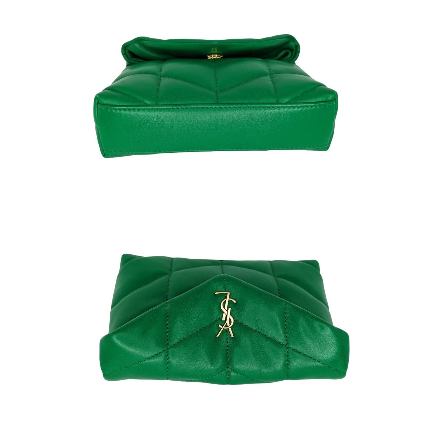 lou puffer leather clutch