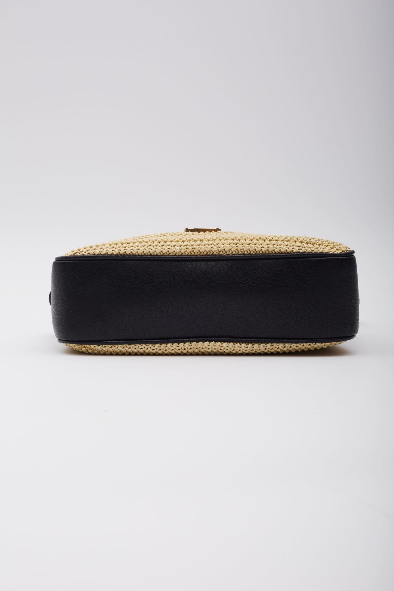 Saint Laurent Raffia Monogram Lou Camera Bag Beige 3