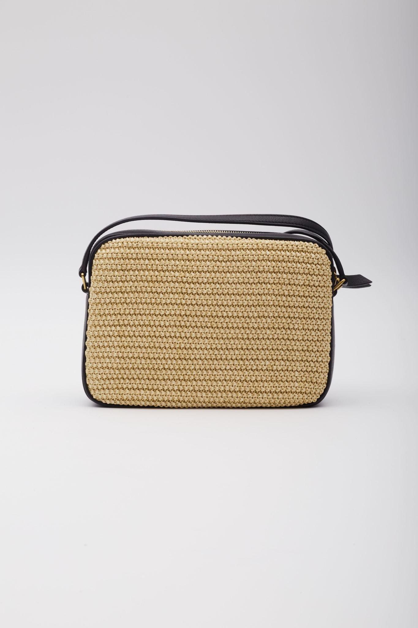 Saint Laurent Raffia Monogram Lou Camera Bag Beige 4