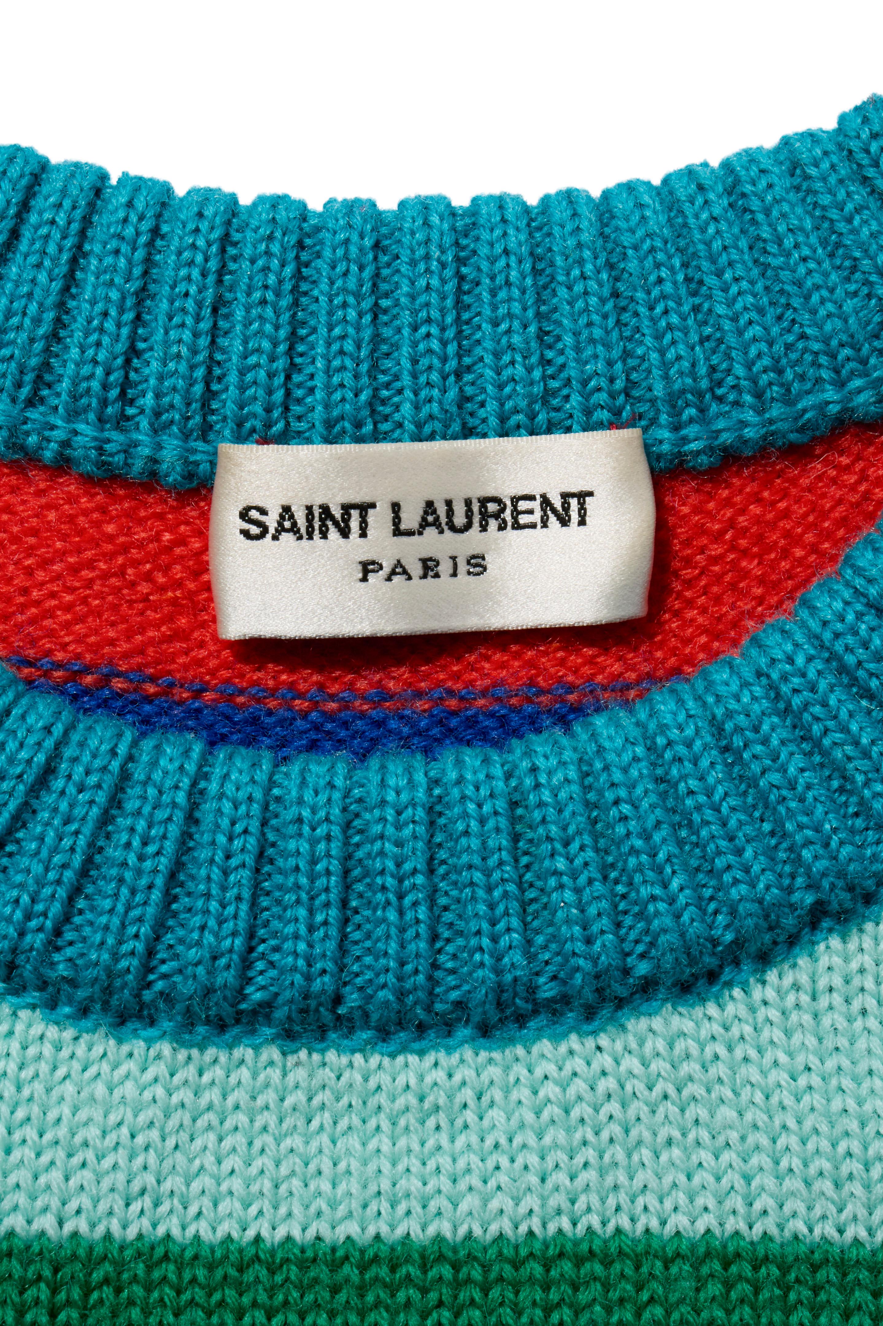Saint Laurent Rainbow Stripe Wool Sweater 2016 Collection Size XS For Sale 3