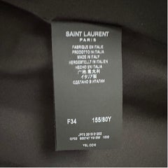 rare Saint Laurent 2019 Black Velvet Long Vest FR 34 Gold Cording Tunic / Dress