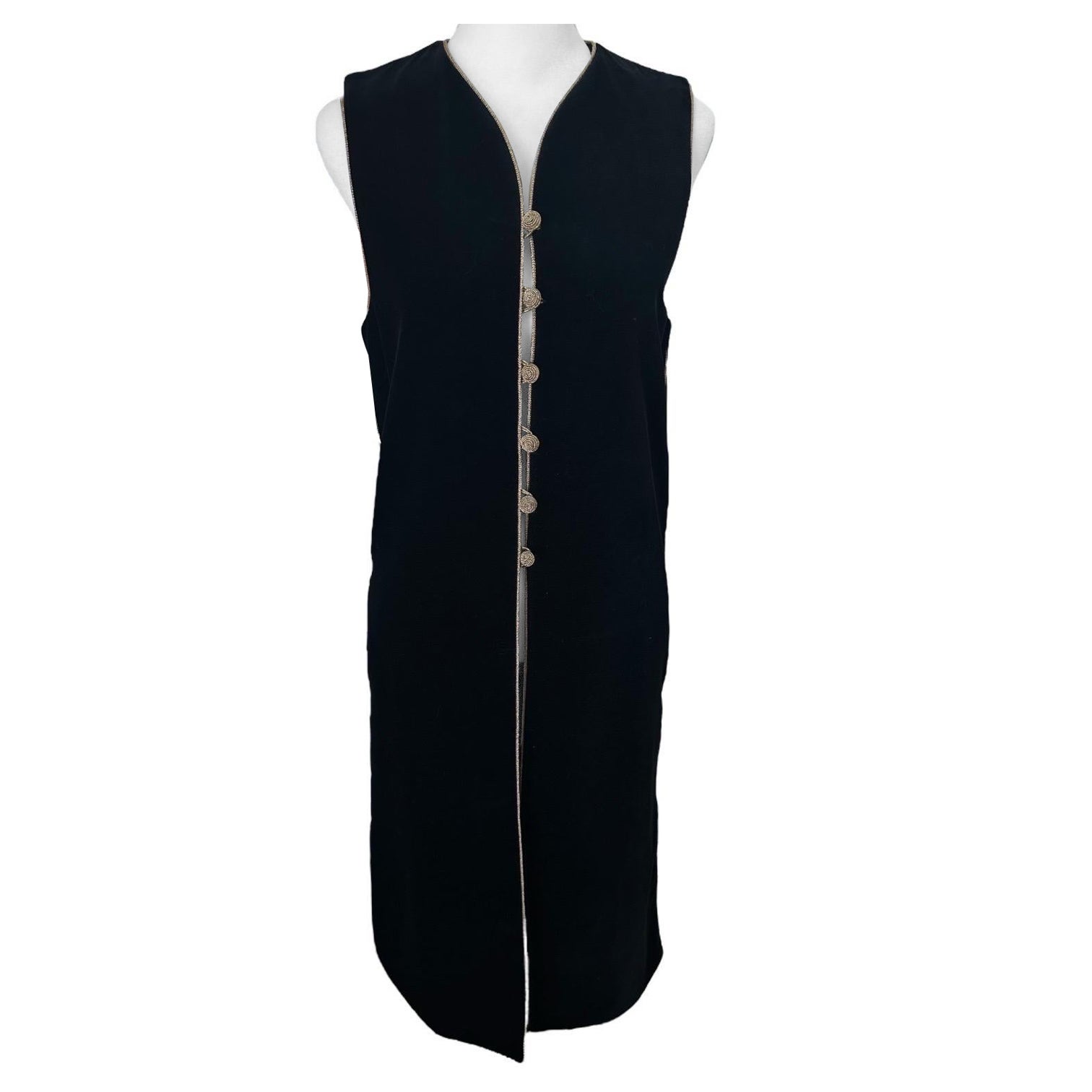 Saint Laurent Rare Russian Velvet Midi Vest size FR 34 Caftan Cotton