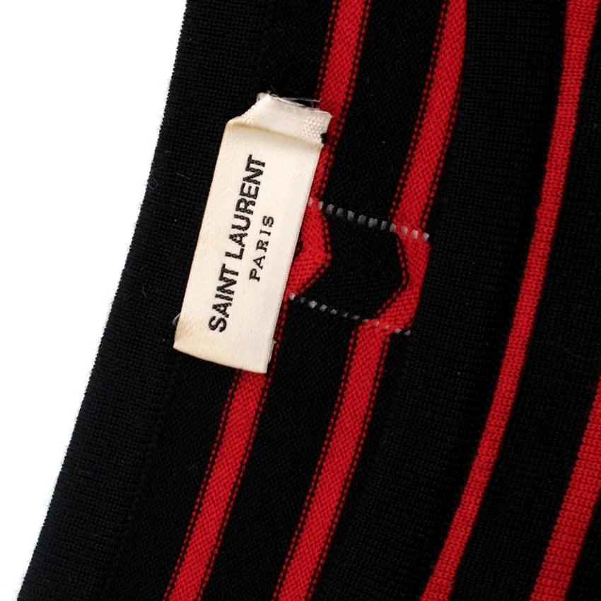 Saint Laurent Red & Black Striped Wool Top - Size S For Sale 1