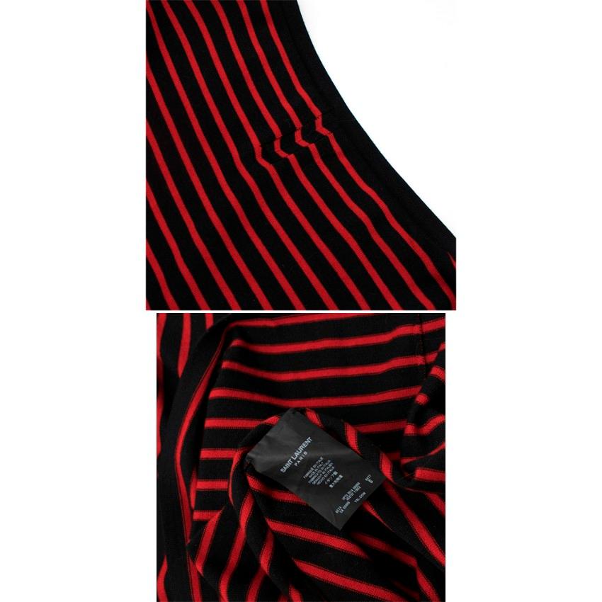 Saint Laurent Red & Black Striped Wool Top - Size S For Sale 4
