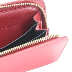 Saint Laurent Red Box Leather Compact Zip Coin Purse Violet with Wallet