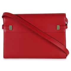 Saint Laurent Red Calfskin Medium Manhattan Shoulder