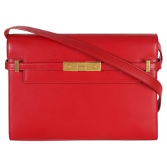 Saint Laurent Red Calfskin Medium Manhattan Shoulder