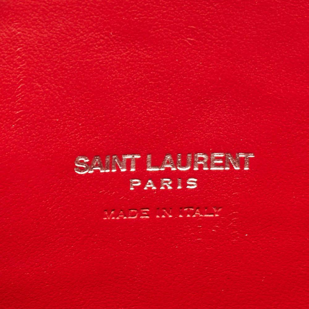 Saint Laurent Red Croc Embossed Leather Baby Classic Sac De Jour Tote 4