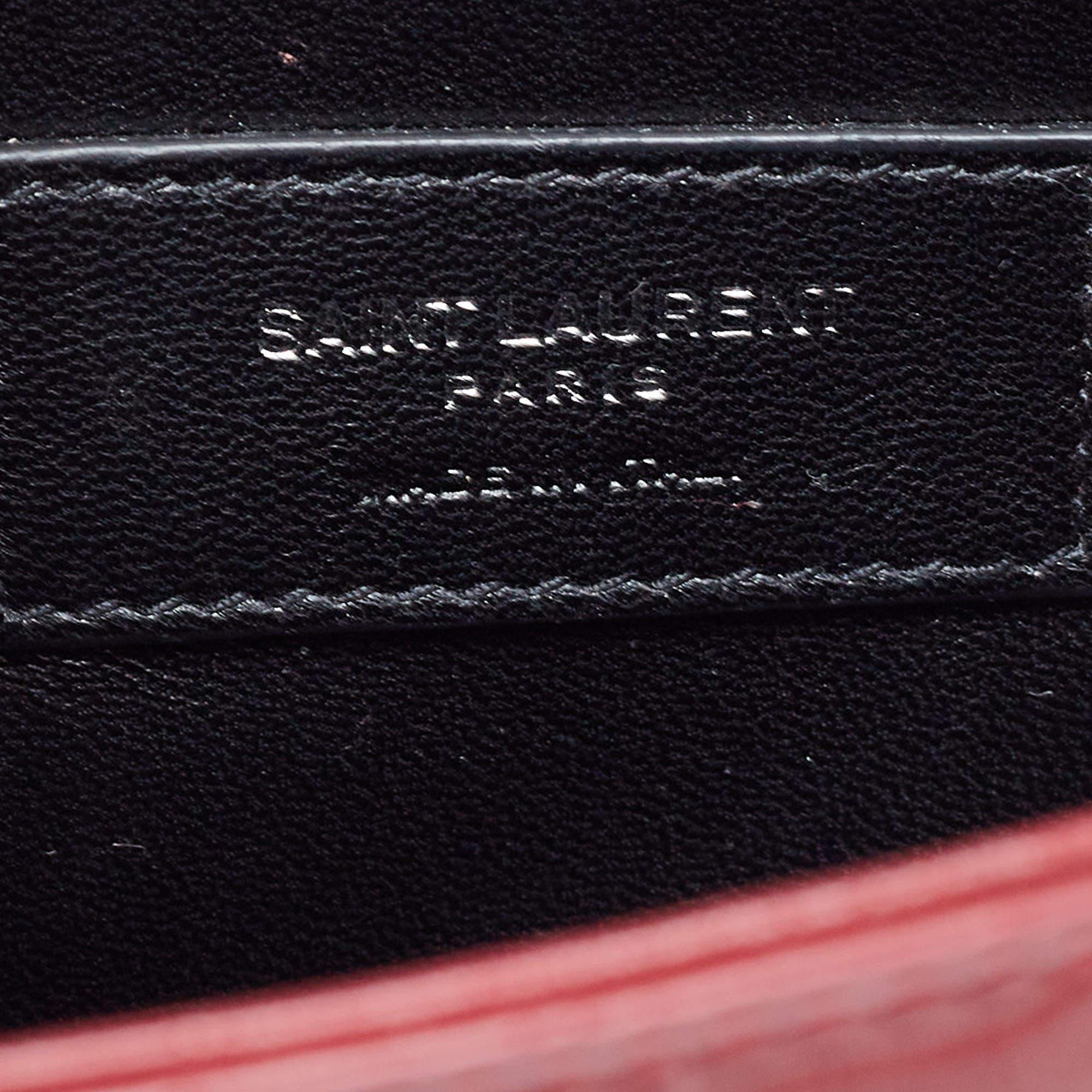 Saint Laurent Red Croc Embossed Leather Medium Kate Tassel Bag 5