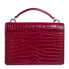 Saint Laurent Crossbody-Tasche aus rotem Croc-Leder