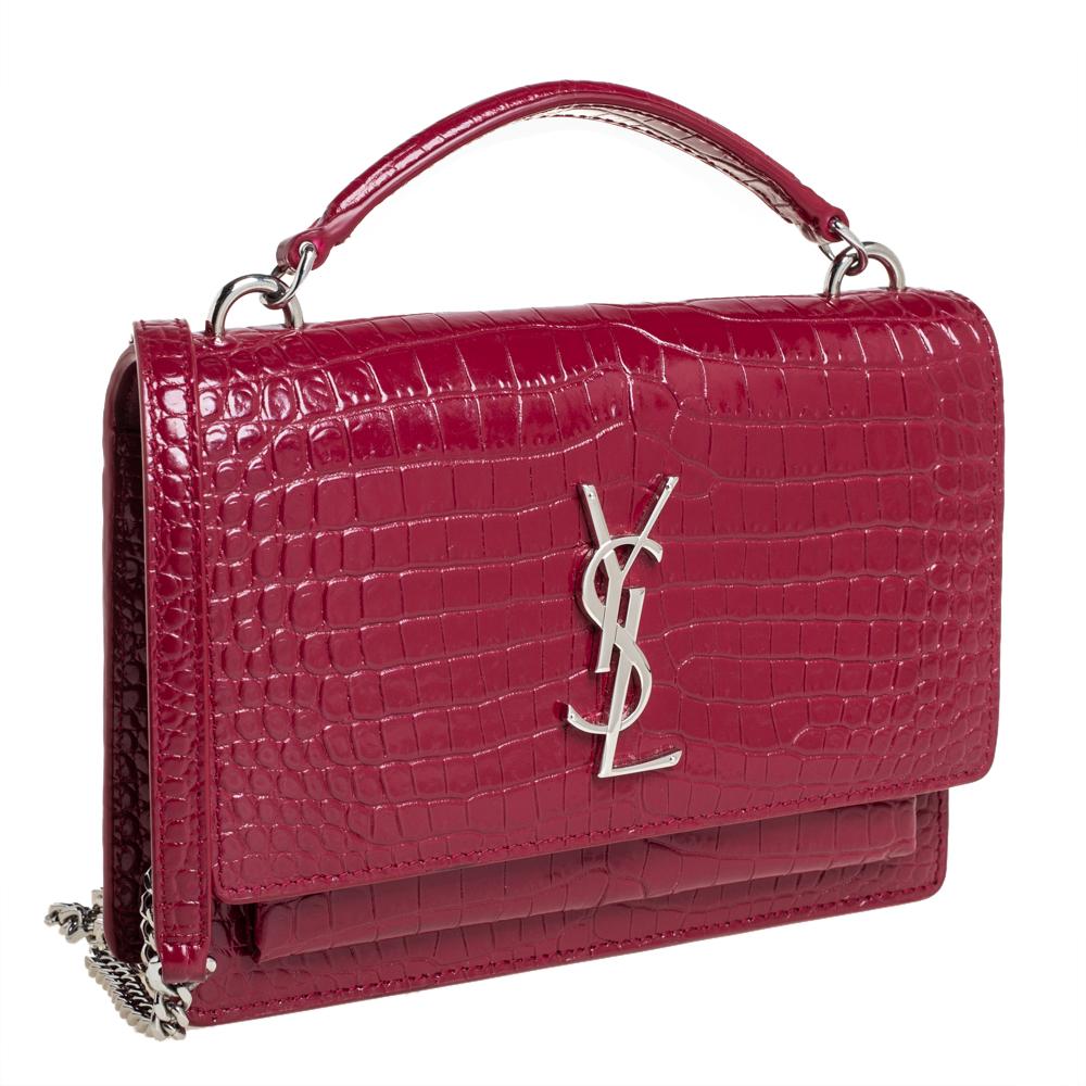 ysl red crocodile bag