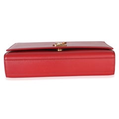 Saint Laurent Red Grain De Poudre Medium Kate Chain Bag