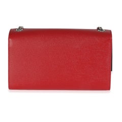 Saint Laurent Red Grain De Poudre Medium Kate Tassel Satchel