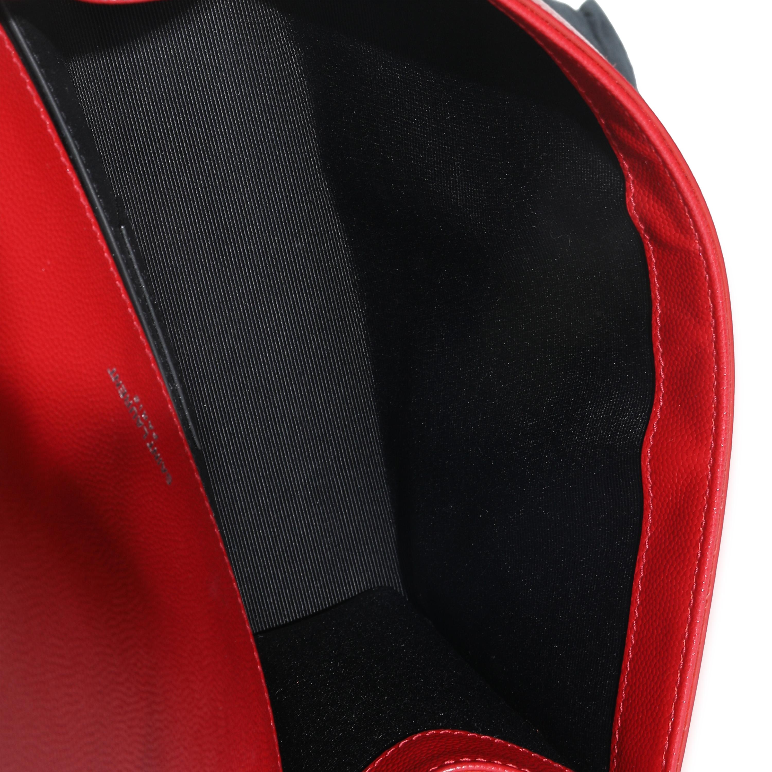 Saint Laurent Red Grain De Poudre Medium Kate Tassel Satchel For Sale 2