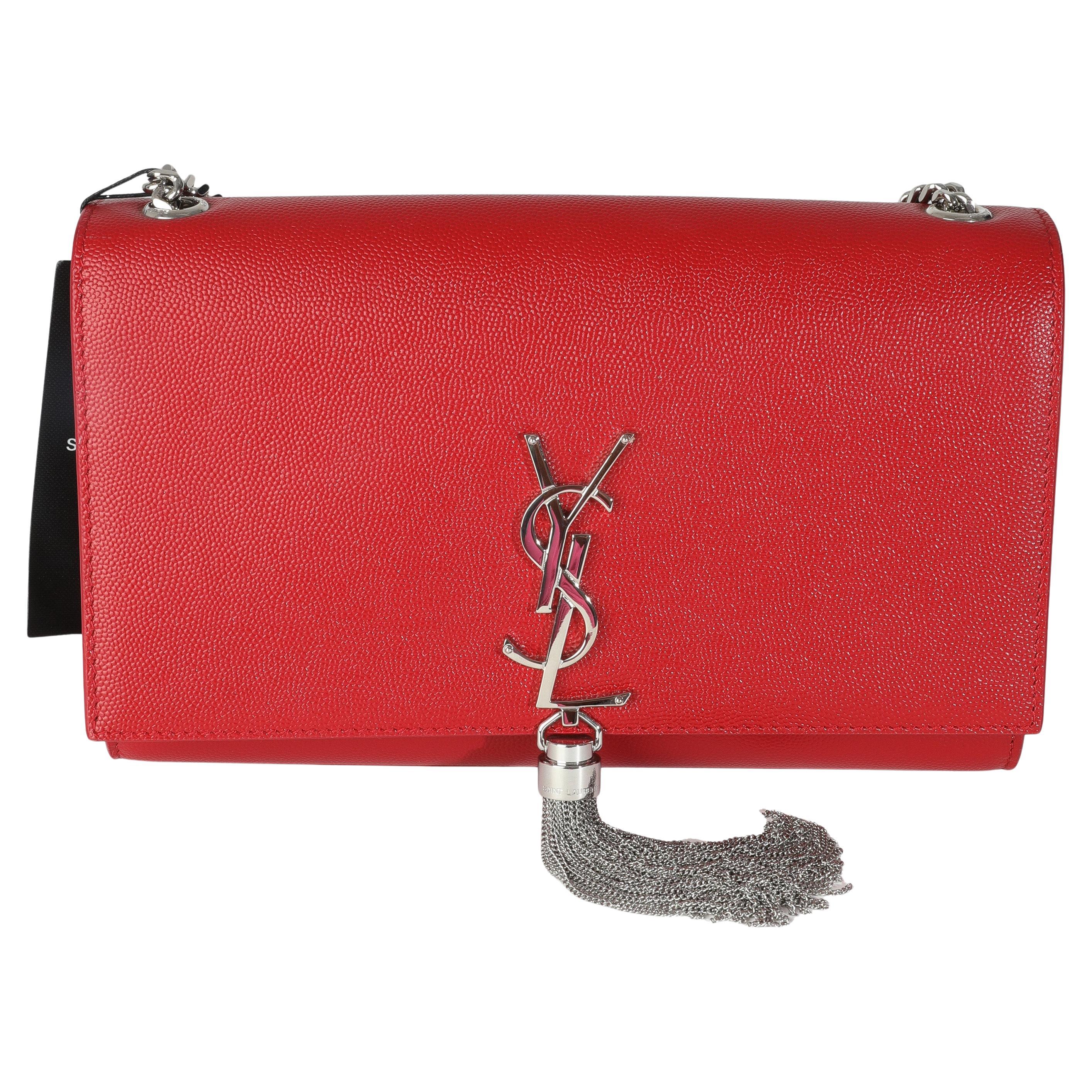 Saint Laurent Rot Grain De Poudre Medium Kate Tassel Satchel