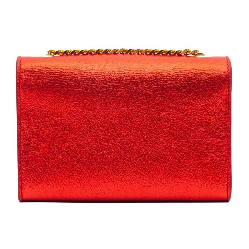 ysl red clutch with chain