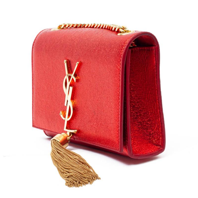 ysl red bag gold chain