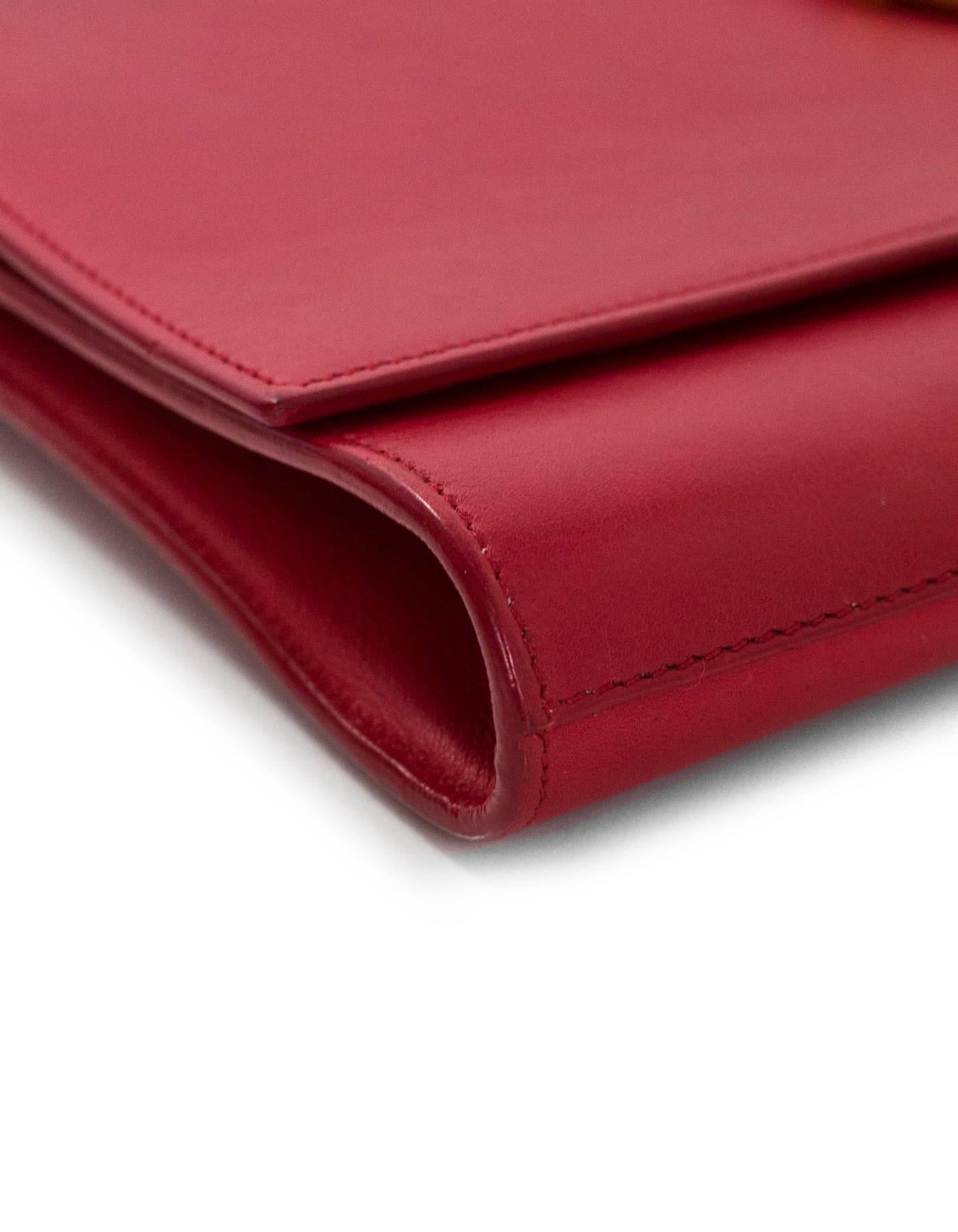 Women's Saint Laurent Red Leather Cabas ChYc Clutch Bag