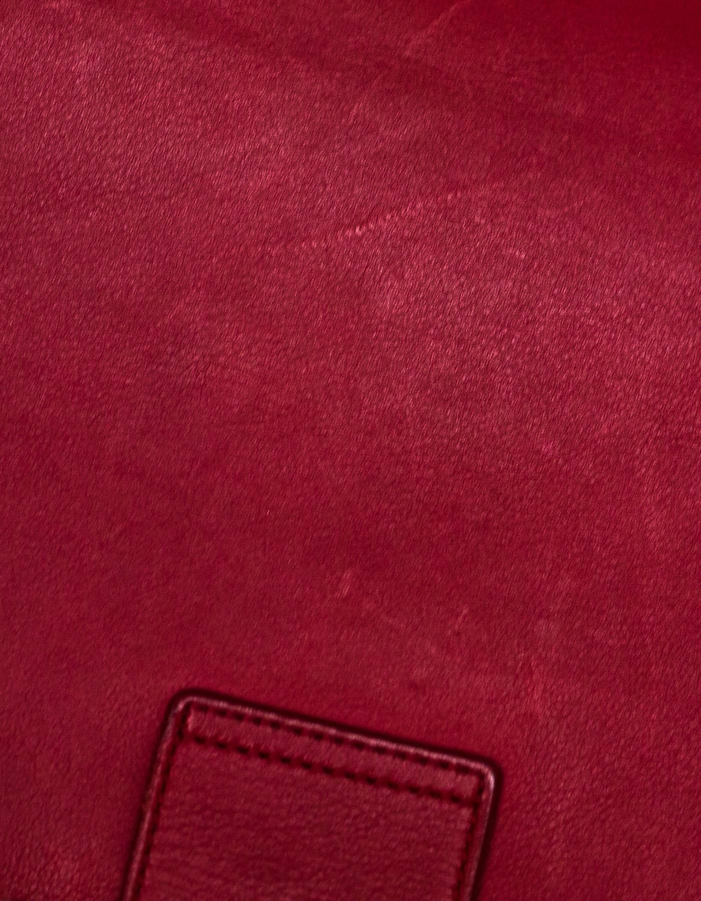 Saint Laurent Red Leather Cabas ChYc Clutch Bag 2
