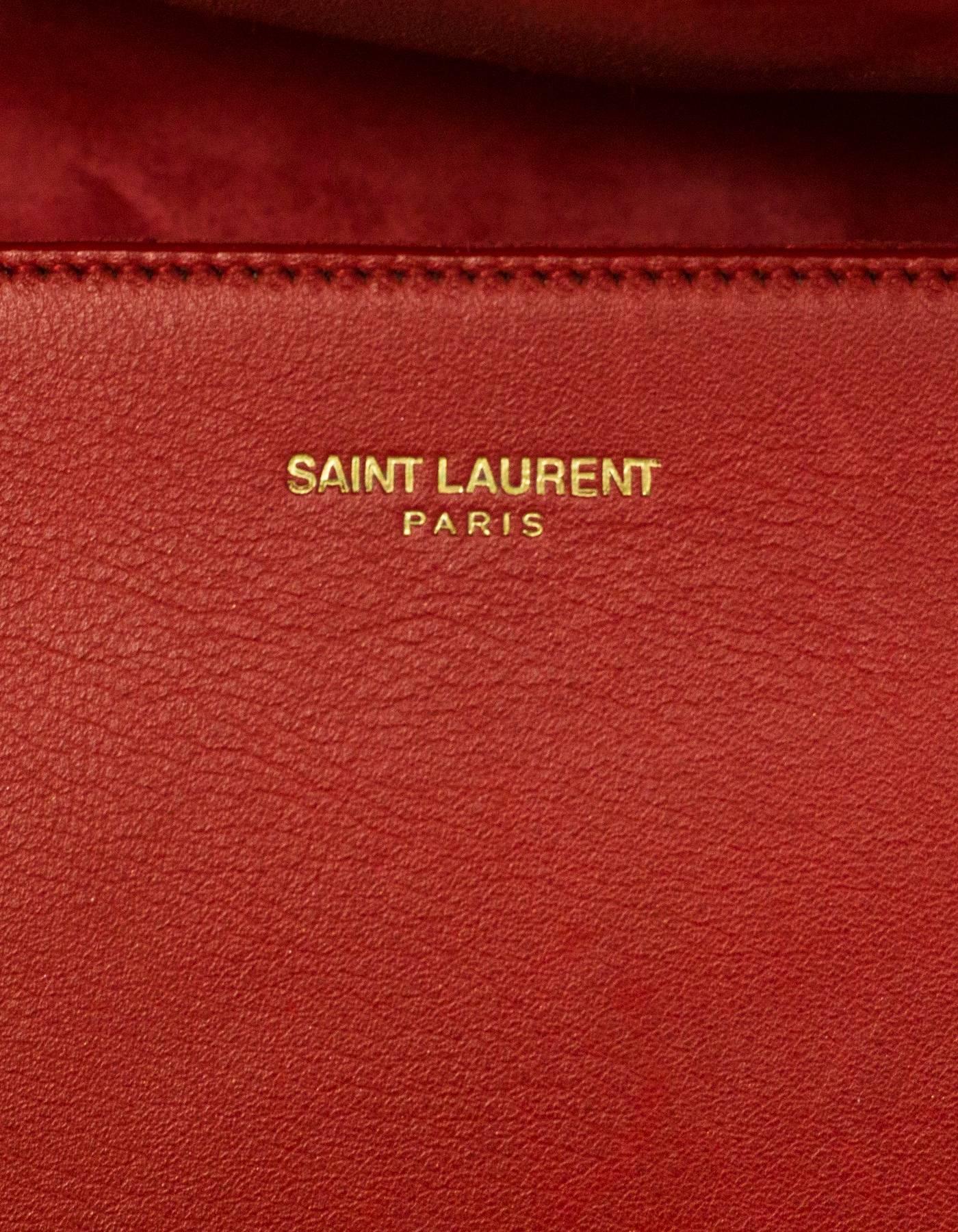 Saint Laurent Red Leather Cabas ChYc Clutch Bag 4