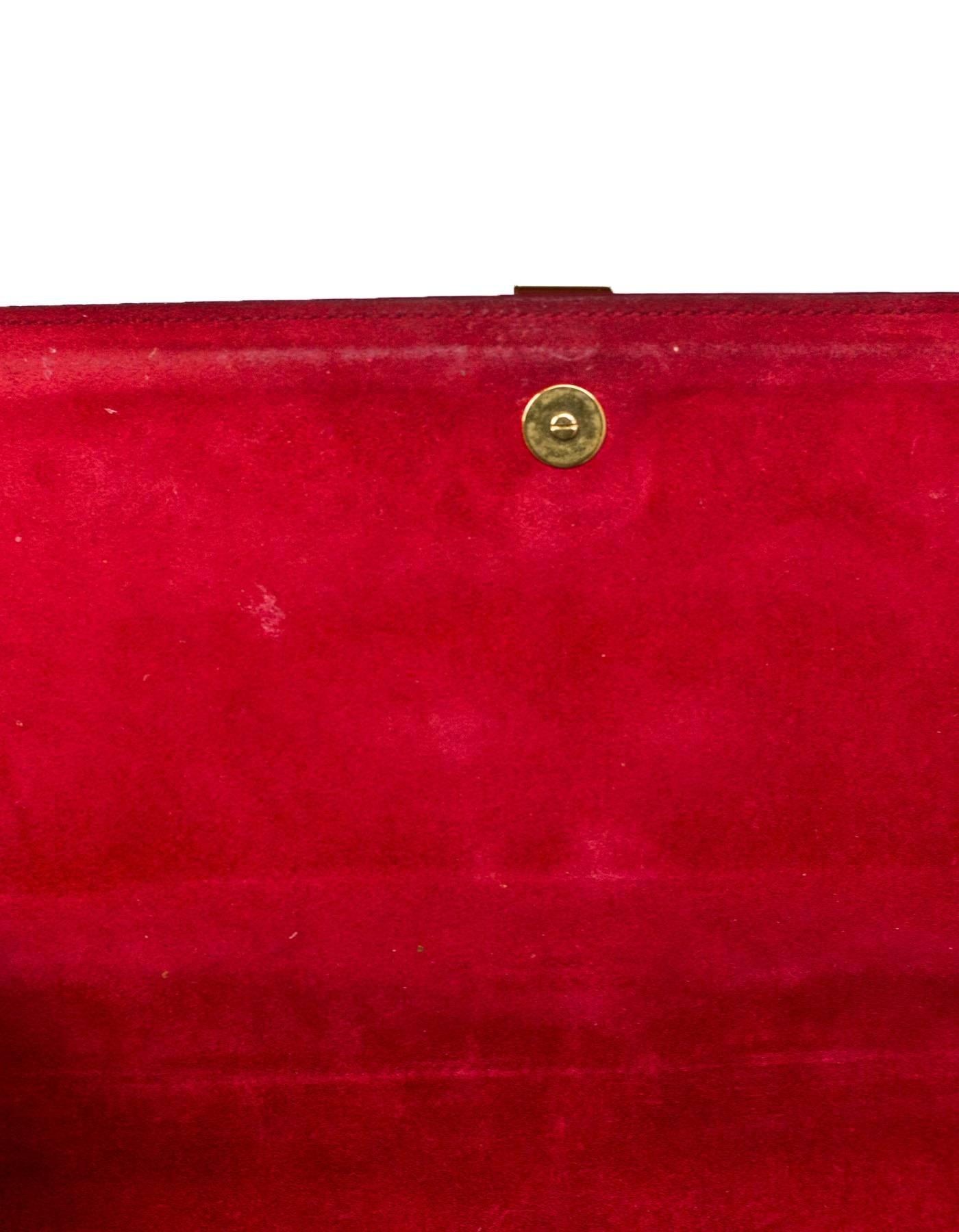 Saint Laurent Red Leather Cabas ChYc Clutch Bag 5