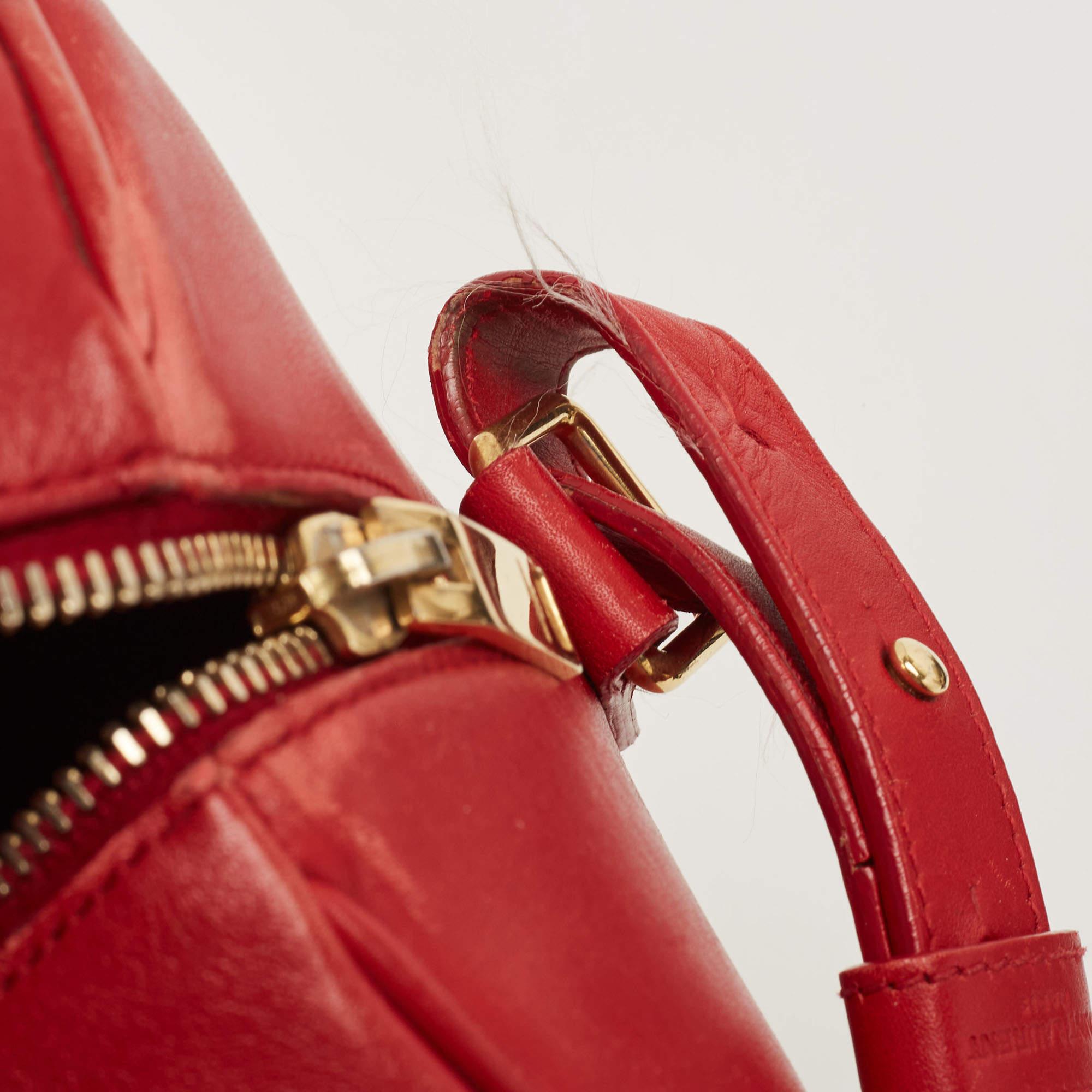 Saint Laurent Red Leather Classic 6 Duffle Bag 7