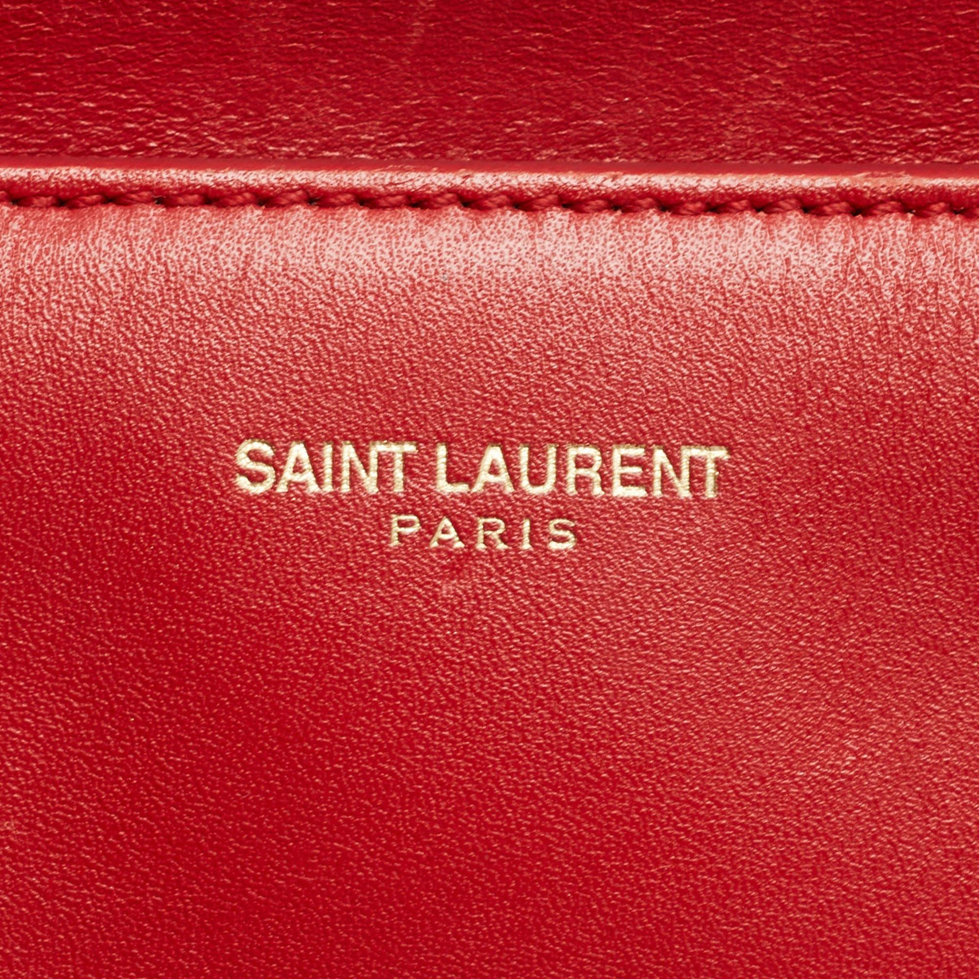 Saint Laurent Red Leather Classic 6 Duffle Bag 9