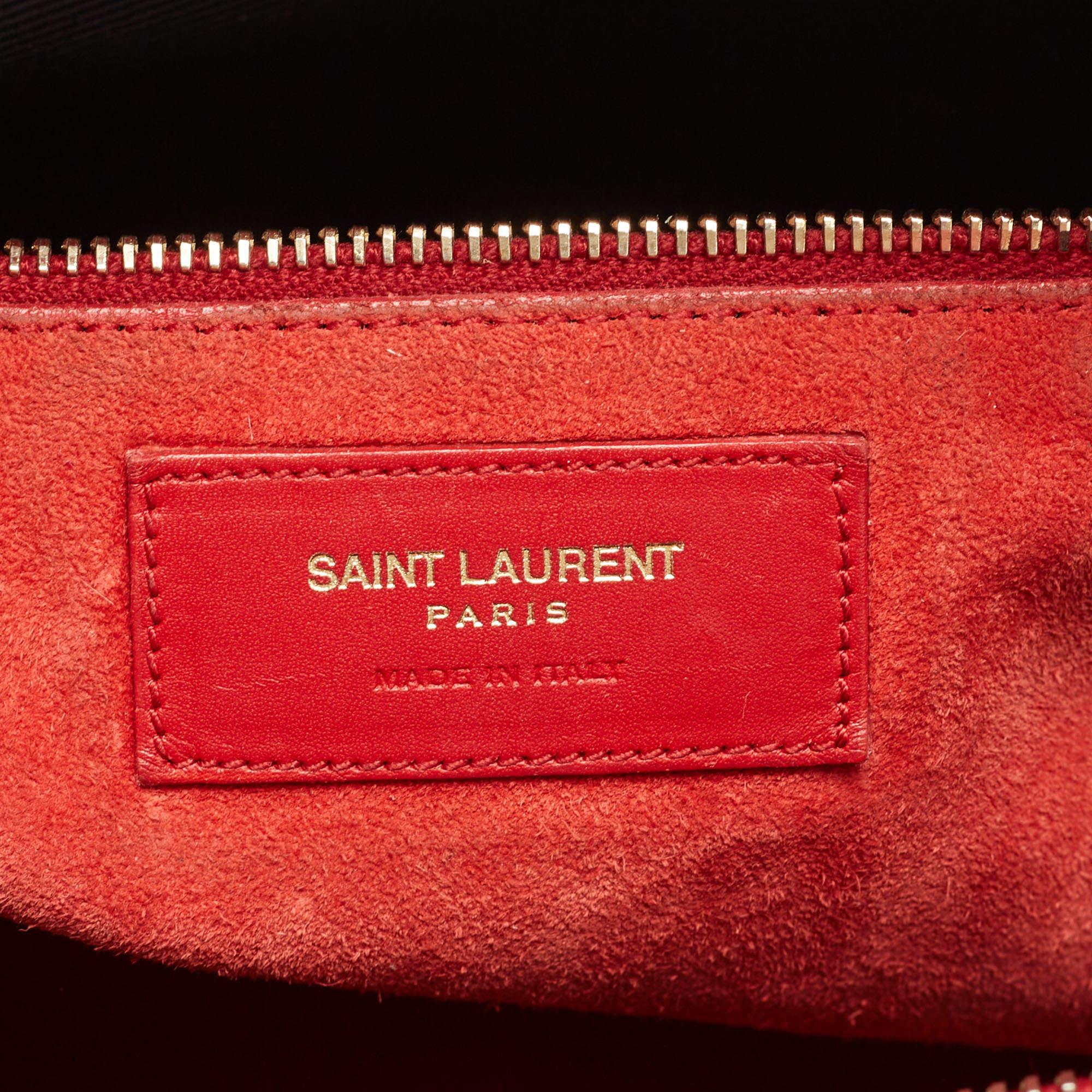 Saint Laurent Red Leather Classic 6 Duffle Bag 3