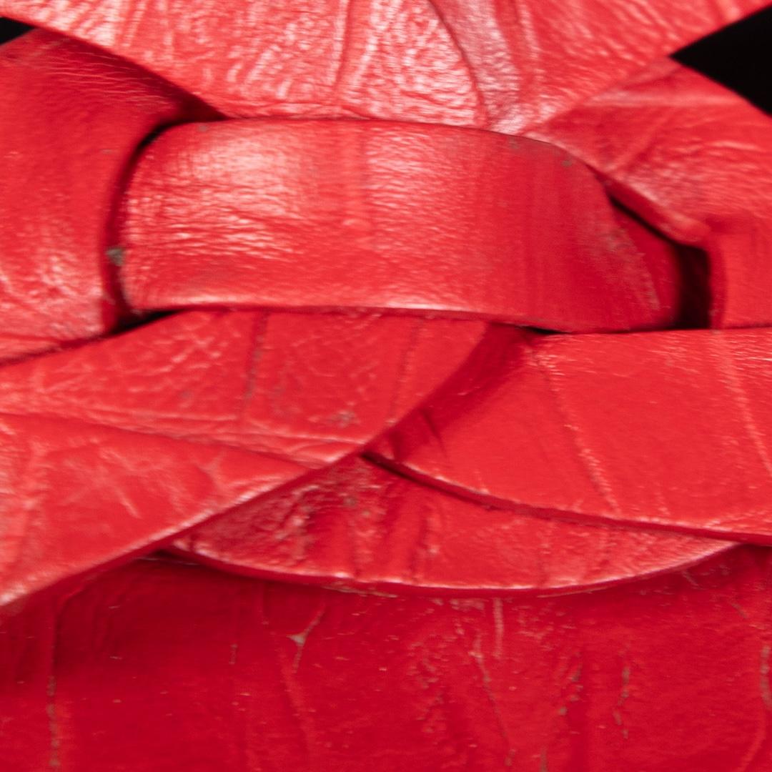 Saint Laurent Red Leather Croc Tribute Sandals Size IT 37 1