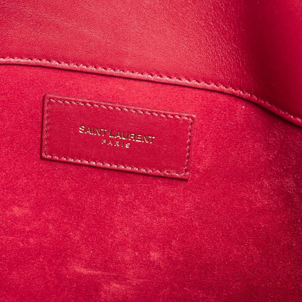 Saint Laurent Red Leather Front Pocket Tote 6
