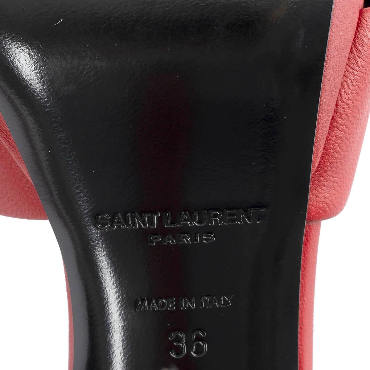 SAINT LAURENT red leather HALL 105 ANKLE STRAP Sandals Shoes 36 For Sale 4