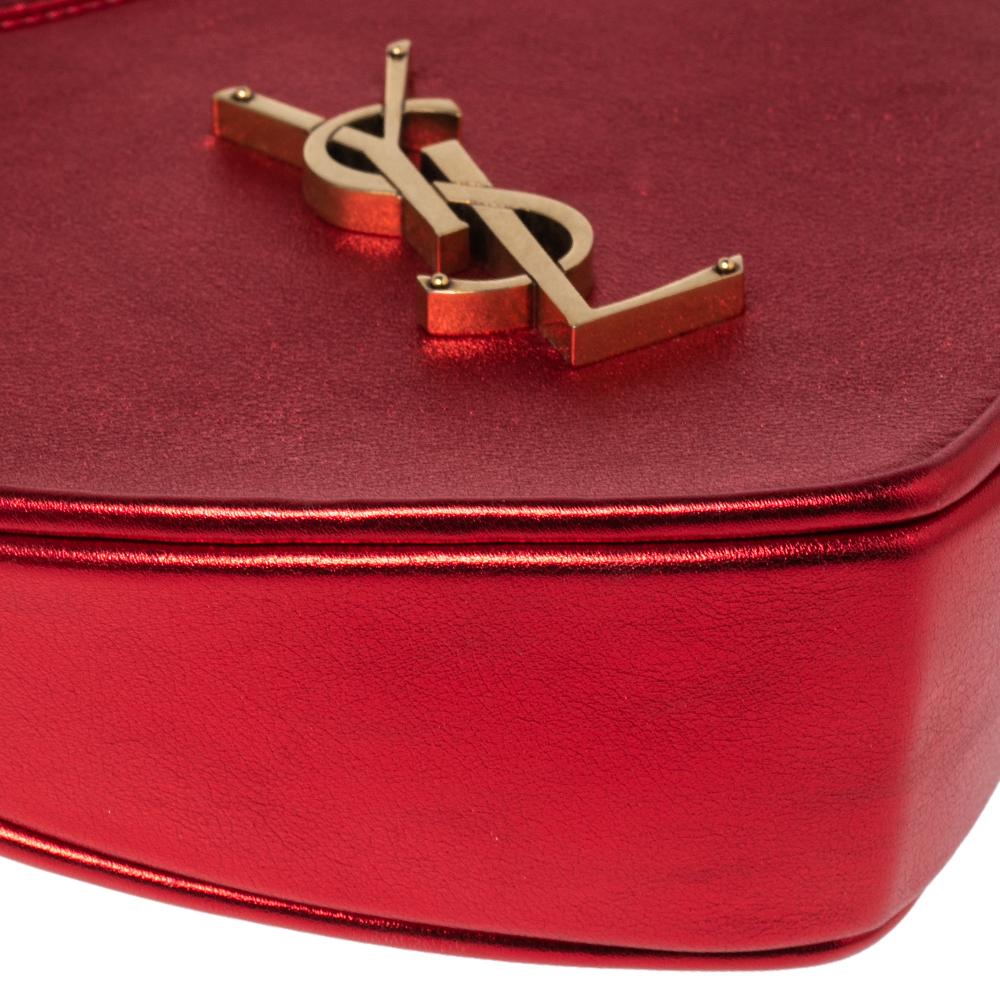 Saint Laurent Red Leather Heart Tassel Shoulder Bag 3