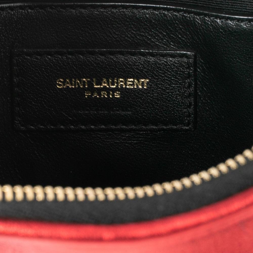 Saint Laurent Red Leather Heart Tassel Shoulder Bag 2