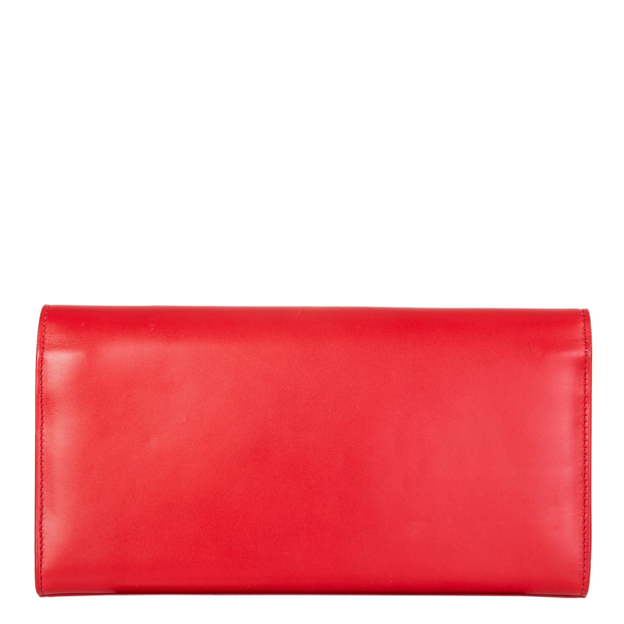 Red SAINT LAURENT red leather KATE FLAP Clutch Bag