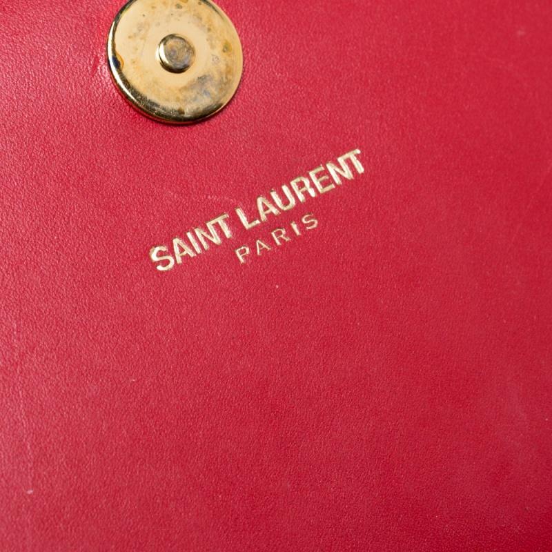 Saint Laurent Red Leather Kate Monogram Clutch 2