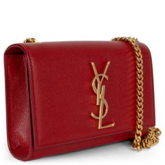 SAINT LAURENT red leather KATE SMALL MONOGRAM Shoulder Bag